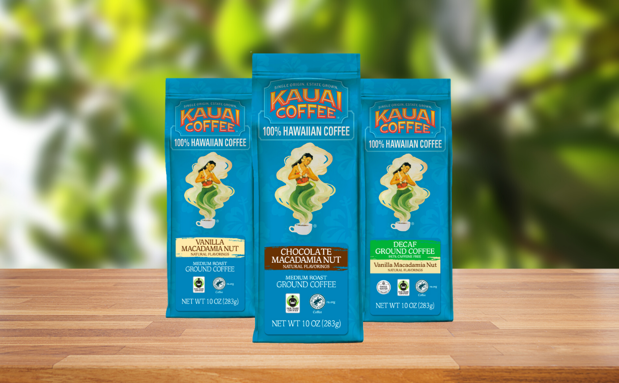 Kauai Coffee flavored ground coffee