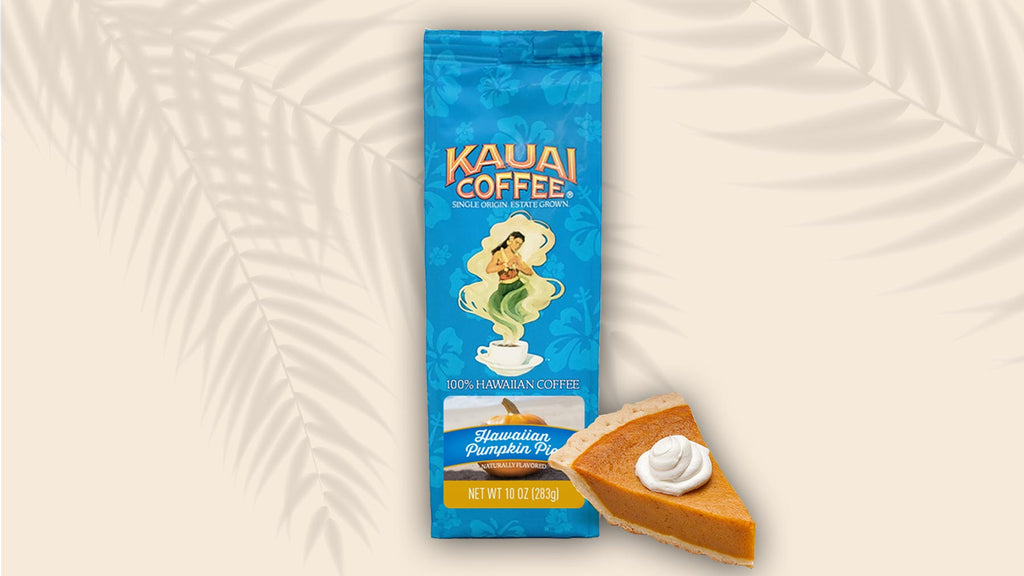 Hawaiian Pumpkin Pie Flavored Coffee, kauai coffee hawaiian pumpkin crunch coffee,