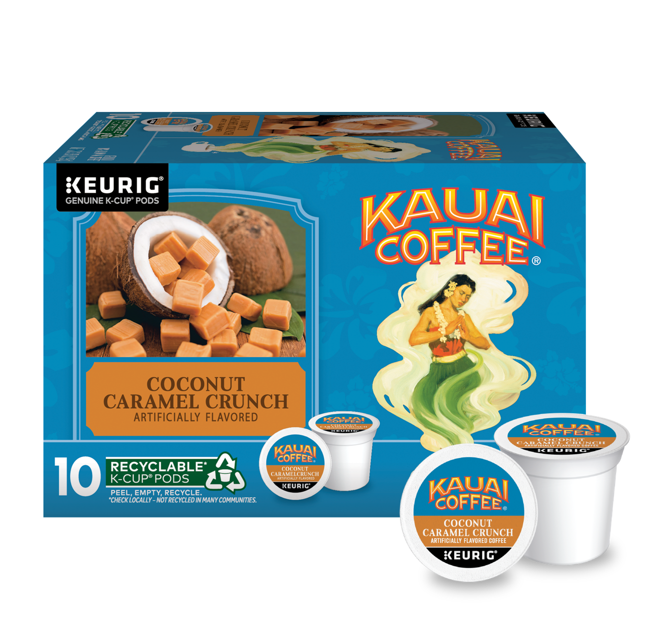 Kauai Coffee K-Cup Pods Ground Coconut Caramel Crunch Coffee