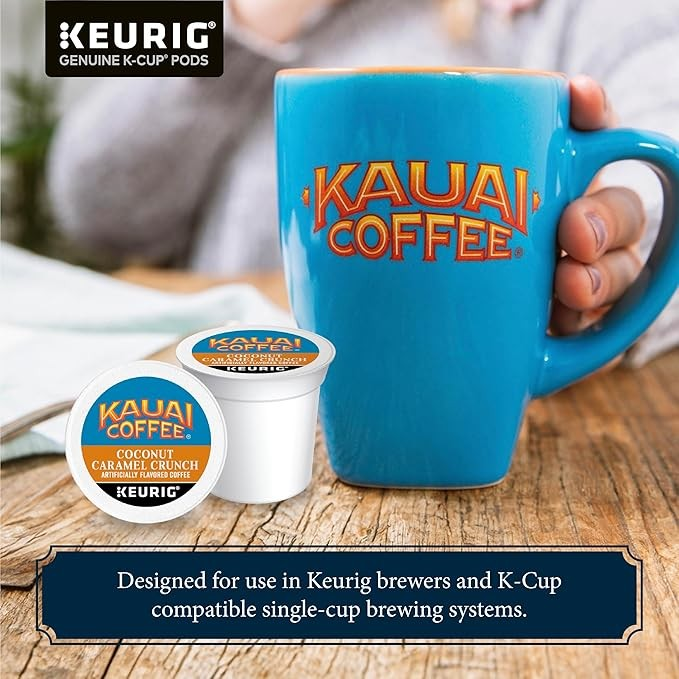 Kauai Coffee K-Cup Pods Ground Coconut Caramel Crunch Coffee - 10 ct