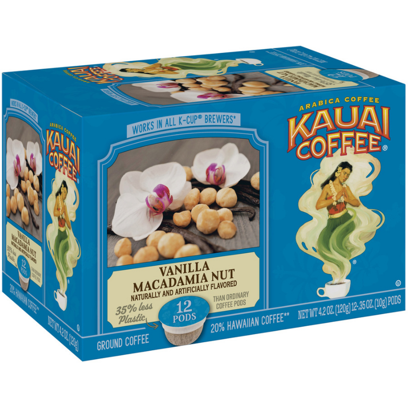 Vanilla Macadamia Nut Flavor Single Serve Pods - 100% Premium Arabica - 12 Count